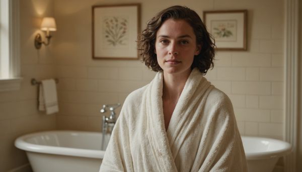 Envelopper son corps dans un drap de douche personnalisé doux