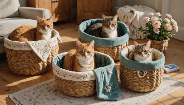 Les paniers brodés offrent un confort douillet aux animaux